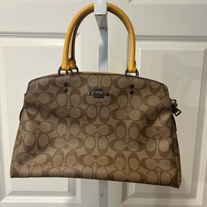 Coach Brown and Yellow Signature Satchel